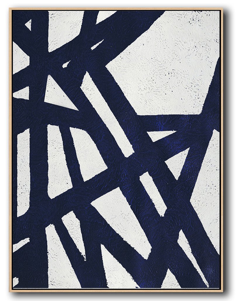 Buy Hand Painted Navy Blue Abstract Painting Online - Art Gallery Pictures Huge